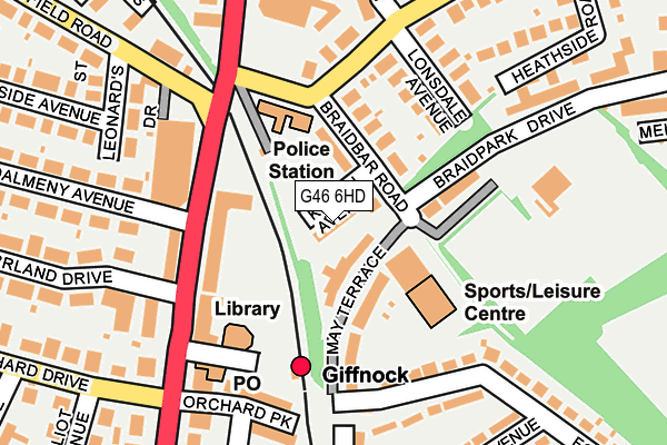 G46 6HD map - OS OpenMap – Local (Ordnance Survey)