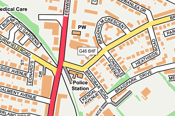 G46 6HF map - OS OpenMap – Local (Ordnance Survey)
