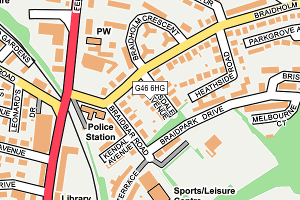 G46 6HG map - OS OpenMap – Local (Ordnance Survey)