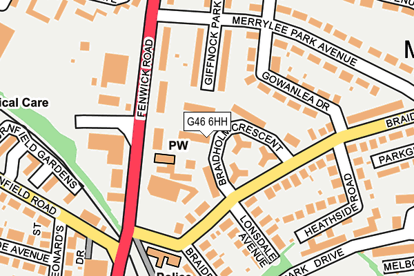 G46 6HH map - OS OpenMap – Local (Ordnance Survey)
