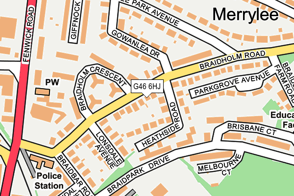 G46 6HJ map - OS OpenMap – Local (Ordnance Survey)