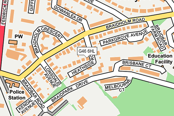 G46 6HL map - OS OpenMap – Local (Ordnance Survey)