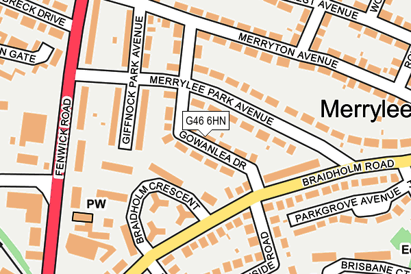 G46 6HN map - OS OpenMap – Local (Ordnance Survey)