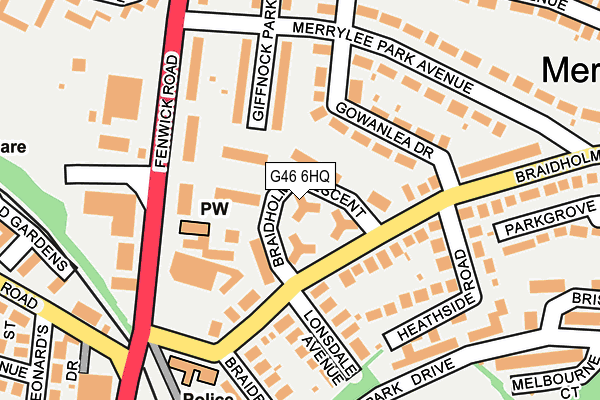 G46 6HQ map - OS OpenMap – Local (Ordnance Survey)