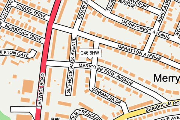 G46 6HW map - OS OpenMap – Local (Ordnance Survey)