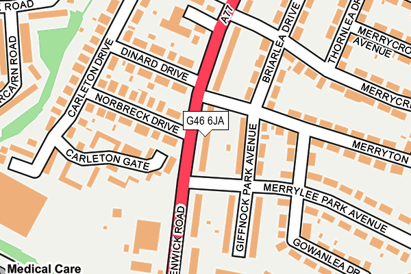 G46 6JA map - OS OpenMap – Local (Ordnance Survey)