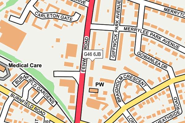 G46 6JB map - OS OpenMap – Local (Ordnance Survey)