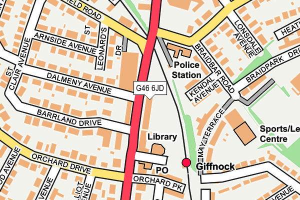 G46 6JD map - OS OpenMap – Local (Ordnance Survey)