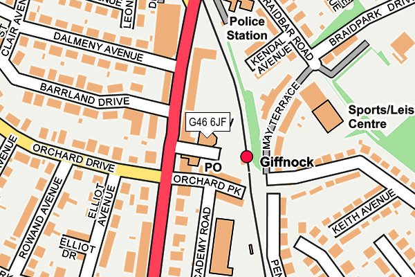 G46 6JF map - OS OpenMap – Local (Ordnance Survey)