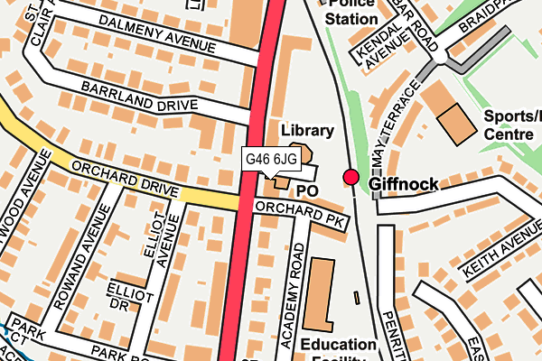 G46 6JG map - OS OpenMap – Local (Ordnance Survey)