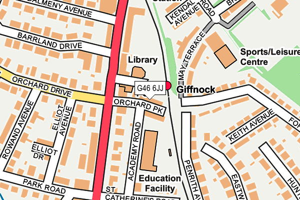 G46 6JJ map - OS OpenMap – Local (Ordnance Survey)