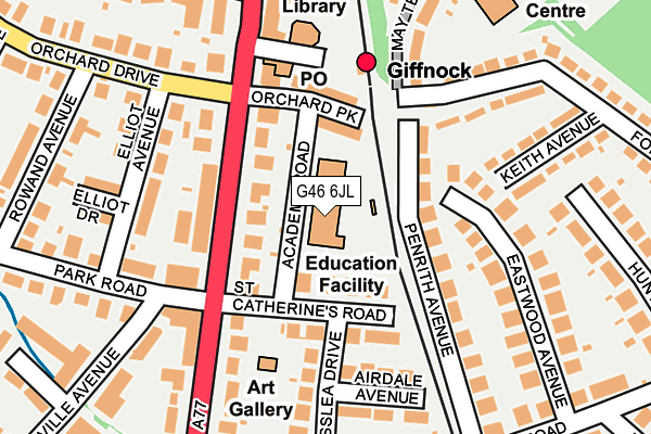G46 6JL map - OS OpenMap – Local (Ordnance Survey)