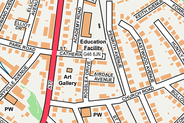 G46 6JN map - OS OpenMap – Local (Ordnance Survey)