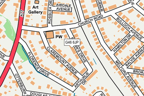 G46 6JP map - OS OpenMap – Local (Ordnance Survey)