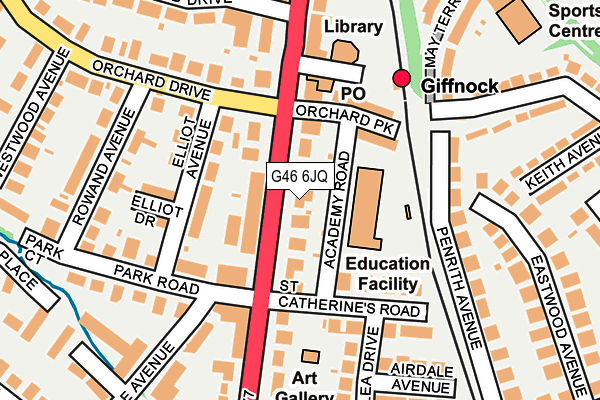 G46 6JQ map - OS OpenMap – Local (Ordnance Survey)
