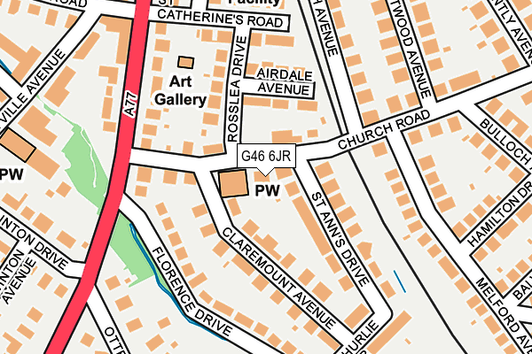 G46 6JR map - OS OpenMap – Local (Ordnance Survey)