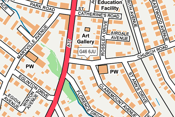 G46 6JU map - OS OpenMap – Local (Ordnance Survey)