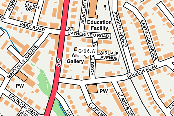 G46 6JW map - OS OpenMap – Local (Ordnance Survey)