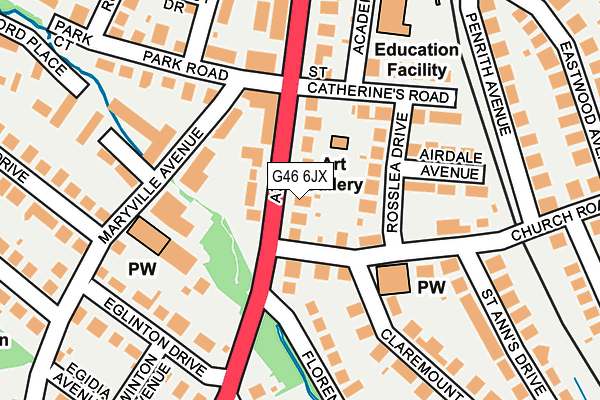 G46 6JX map - OS OpenMap – Local (Ordnance Survey)