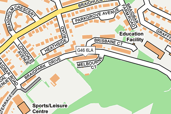G46 6LA map - OS OpenMap – Local (Ordnance Survey)