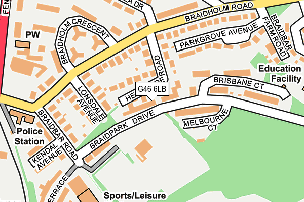 G46 6LB map - OS OpenMap – Local (Ordnance Survey)