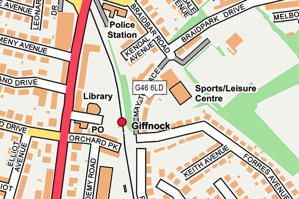 G46 6LD map - OS OpenMap – Local (Ordnance Survey)