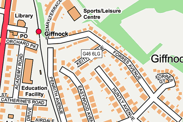 G46 6LG map - OS OpenMap – Local (Ordnance Survey)