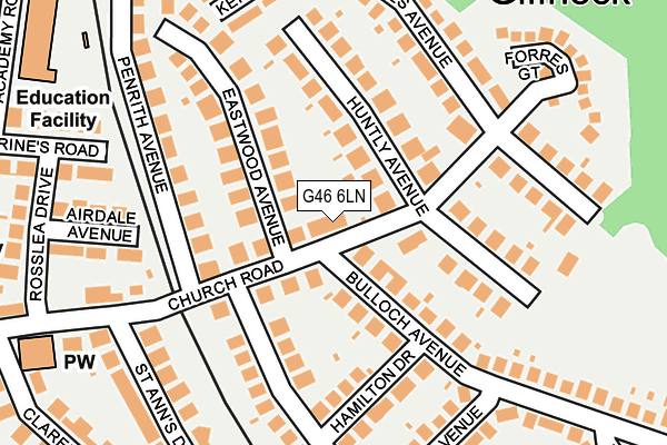 G46 6LN map - OS OpenMap – Local (Ordnance Survey)