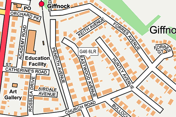 G46 6LR map - OS OpenMap – Local (Ordnance Survey)