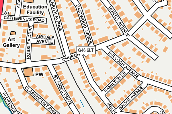 G46 6LT map - OS OpenMap – Local (Ordnance Survey)