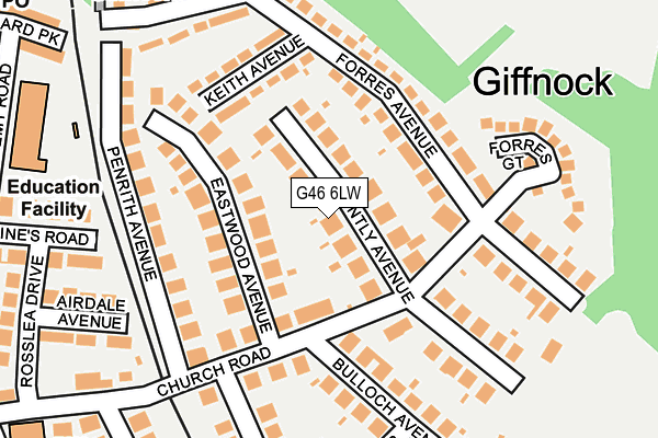 G46 6LW map - OS OpenMap – Local (Ordnance Survey)