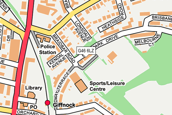 G46 6LZ map - OS OpenMap – Local (Ordnance Survey)