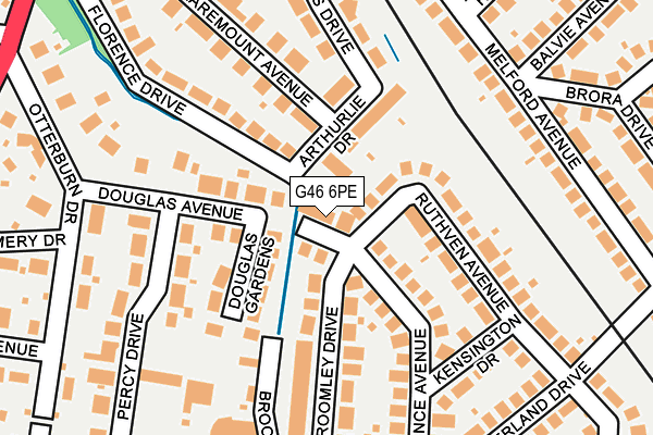 G46 6PE map - OS OpenMap – Local (Ordnance Survey)