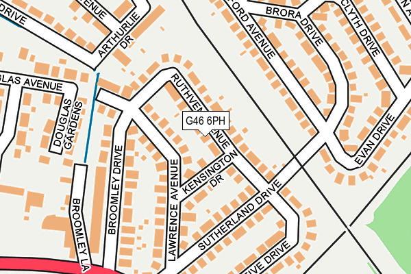 G46 6PH map - OS OpenMap – Local (Ordnance Survey)