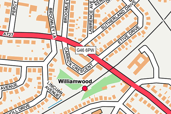 G46 6PW map - OS OpenMap – Local (Ordnance Survey)