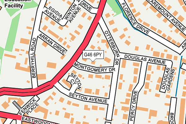 G46 6PY map - OS OpenMap – Local (Ordnance Survey)