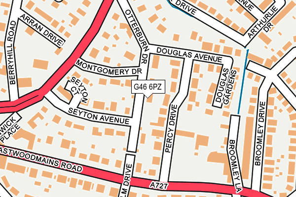 G46 6PZ map - OS OpenMap – Local (Ordnance Survey)