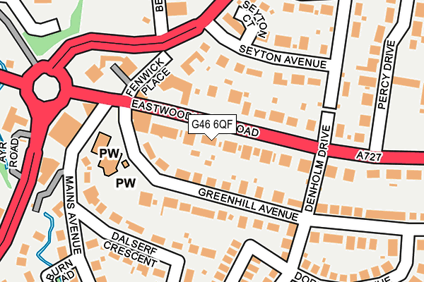 G46 6QF map - OS OpenMap – Local (Ordnance Survey)
