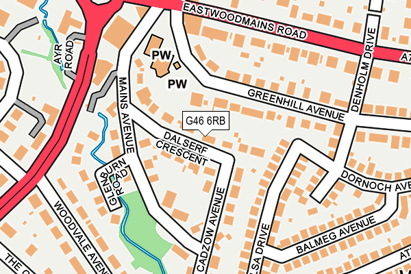 G46 6RB map - OS OpenMap – Local (Ordnance Survey)