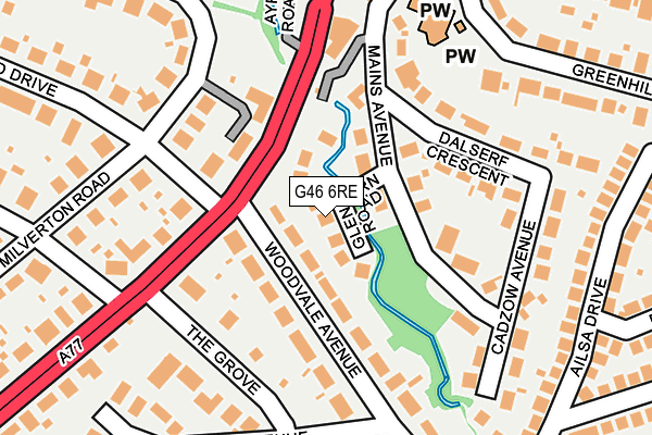 G46 6RE map - OS OpenMap – Local (Ordnance Survey)