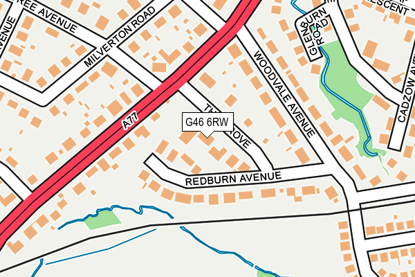 G46 6RW map - OS OpenMap – Local (Ordnance Survey)