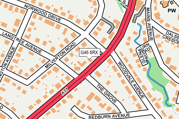 G46 6RX map - OS OpenMap – Local (Ordnance Survey)