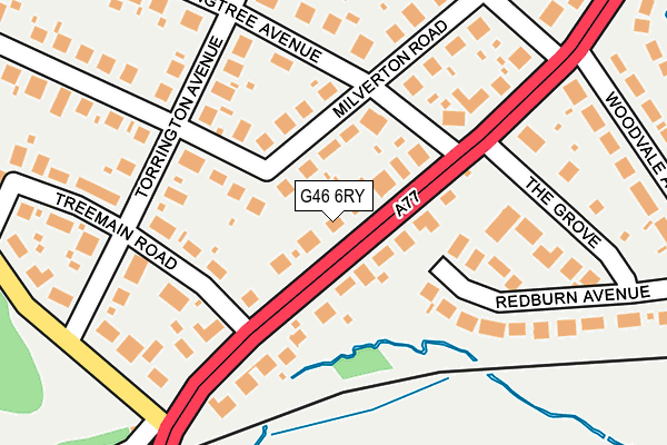 G46 6RY map - OS OpenMap – Local (Ordnance Survey)
