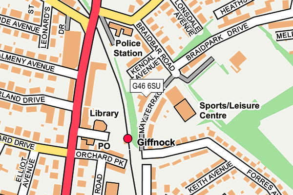G46 6SU map - OS OpenMap – Local (Ordnance Survey)