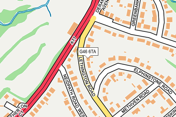 G46 6TA map - OS OpenMap – Local (Ordnance Survey)