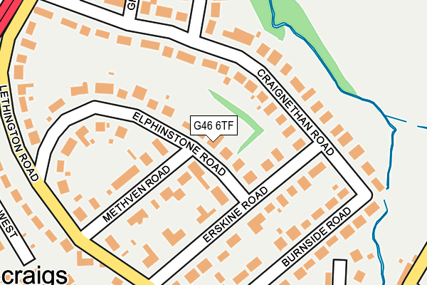 G46 6TF map - OS OpenMap – Local (Ordnance Survey)