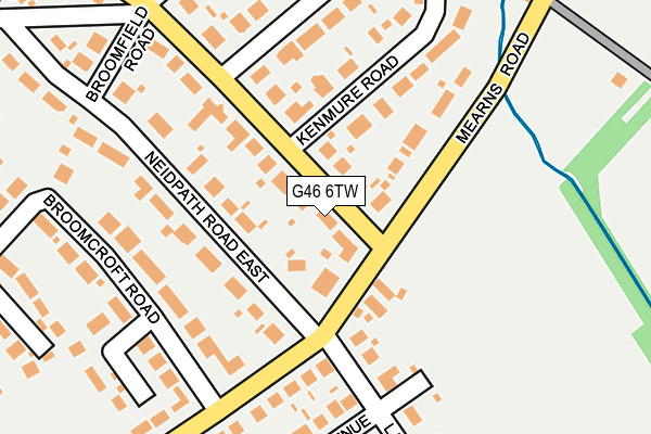 G46 6TW map - OS OpenMap – Local (Ordnance Survey)