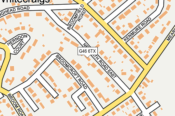 G46 6TX map - OS OpenMap – Local (Ordnance Survey)