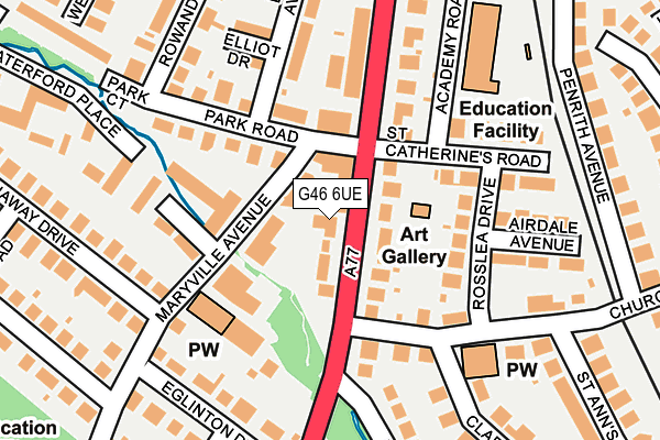 G46 6UE map - OS OpenMap – Local (Ordnance Survey)