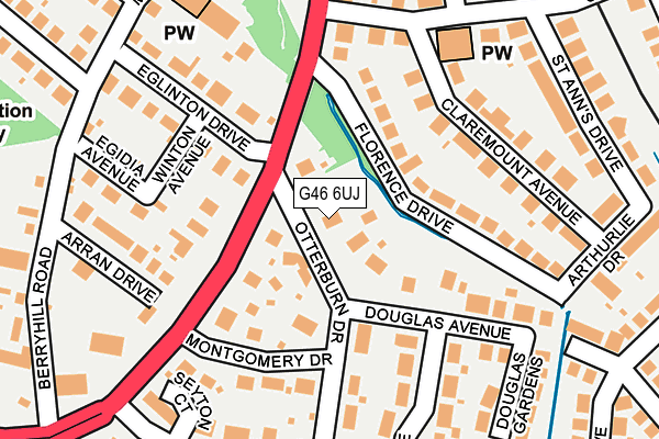 G46 6UJ map - OS OpenMap – Local (Ordnance Survey)